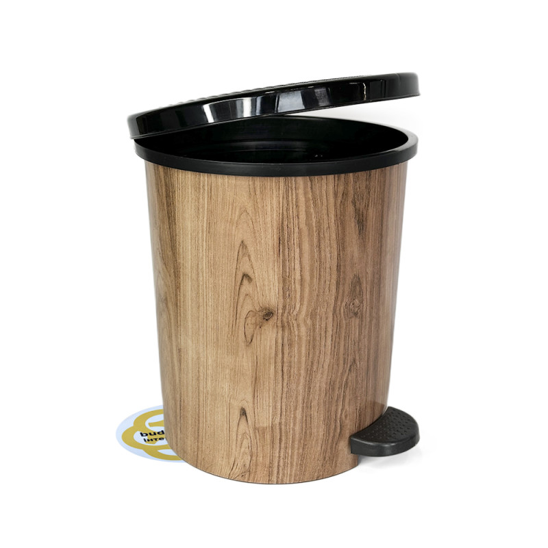 Будкрам купити Відро з педаллю WOOD 22Л, пластик, з візерунком SNMZ