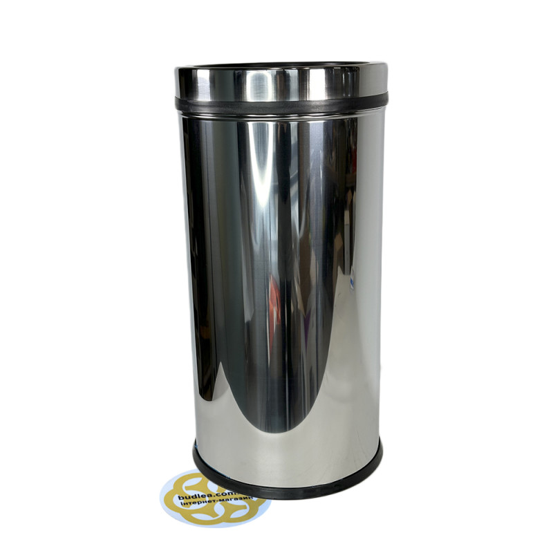 Будкрам купить Мусорное ведро 45Л поворотная крышка, нержавеющая сталь, хром VINKS