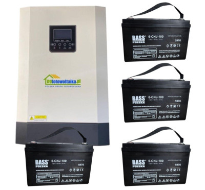 Будкрам купити Сонячний фотоелектричний інвертор OFF-GRID PGF OG-5500 MPPT 5.5KW + WiFi + акумулятор Bass Polska AGM