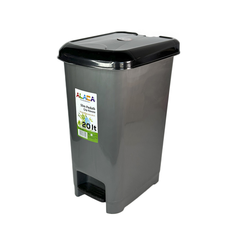 Будкрам купить Ведро для мусора с педалью 20 Л прямоугольное, пластик, серый - УЦЕНКА SNMZ