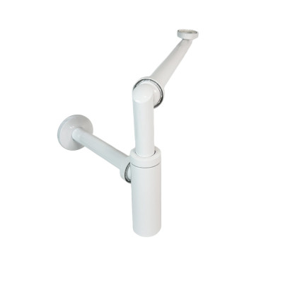 Будкрам купити Сифон для прямого Місяця 1-1/4 раковини "350-250-200, круглий, білий sanpreis