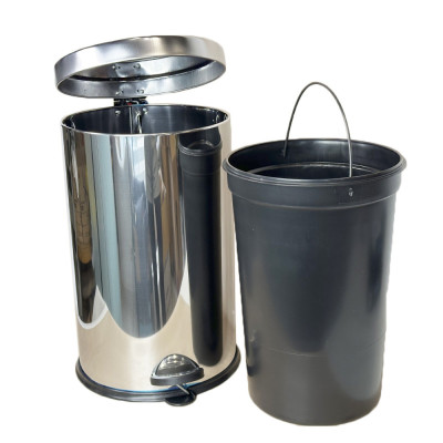 Будкрам купити Відро для сміття 16L з педалями та мікроліфтом, нержавіючої сталі, хромом - відновлення вінок Відро для сміття 16L з педалями та мікроліфтом, нержавіючої сталі, хромом - відновлення вінок 4