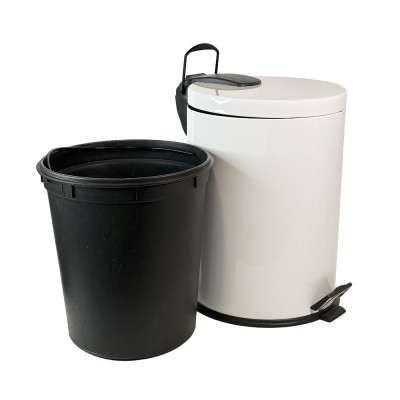 Будкрам купити Відро для сміття з 30 -літровою педалі, нержавіючої сталі, мікроліптом, білим sanpreis Відро для сміття з 30 -літровою педалі, нержавіючої сталі, мікроліптом, білим sanpreis 2