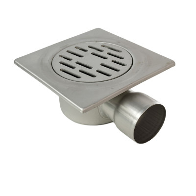 Будкрам купити Душовий трап PREMIUM 20х20 см, нержавіюча сталь, горизонтальний DN70, з гідрозатвором Sanpreis