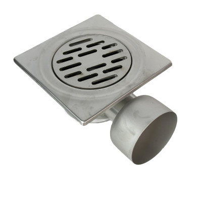 Будкрам купити Душовий трап PREMIUM 20х20 см, нержавіюча сталь, горизонтальний DN100, з гідрозатвором Sanpreis