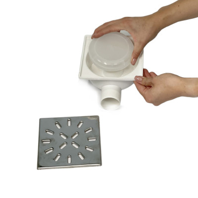 Будкрам купити Душовий трап 15х15 см, горизонтальний вихід DN50, сухий затвор, грати з нержавіючої сталі Maxiflow Душовий трап 15х15 см, горизонтальний вихід DN50, сухий затвор, грати з нержавіючої сталі Maxiflow 2