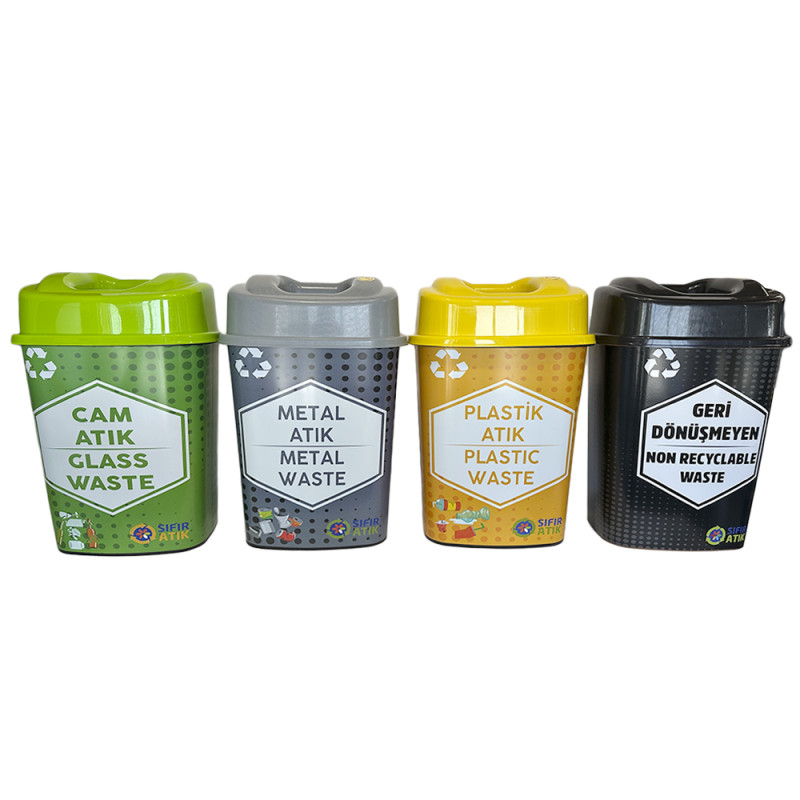 Будкрам купити Баки для сортування сміття 4х50Л, кришка з отвором, пластик SNMZ