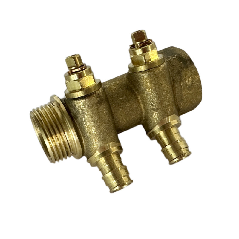 Будкрам купить Коллектор Uponor Q&E с запорными кранами SH 2Х16 с/с 38, латунь Uponor