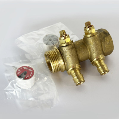 Будкрам купить Коллектор Uponor Q&E с запорными кранами SH 2Х16 с/с 38, латунь Uponor Коллектор Uponor Q&E с запорными кранами SH 2Х16 с/с 38, латунь Uponor 2