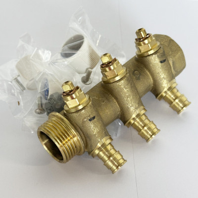 Будкрам купить Коллектор Uponor Q&E 1" с запорными кранами SH 3Х16 с/с 38, латунь Uponor Коллектор Uponor Q&E 1" с запорными кранами SH 3Х16 с/с 38, латунь Uponor 4