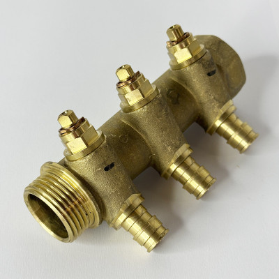 Будкрам купить Коллектор Uponor Q&E 1" с запорными кранами SH 3Х16 с/с 38, латунь Uponor Коллектор Uponor Q&E 1" с запорными кранами SH 3Х16 с/с 38, латунь Uponor 3