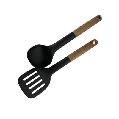 Будкрам купить Набор кухонный половник и лопатка  DIAMOND, термостойкий пластик, черный OKYANUS Набор кухонный половник и лопатка  DIAMOND, термостойкий пластик, черный OKYANUS 3