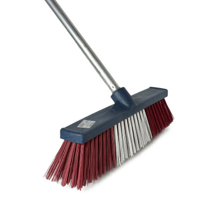 Будкрам купити Вулична щітка з жорстким ворсом 40 см із алюмінієвою ручкою 130 см Sanpreis