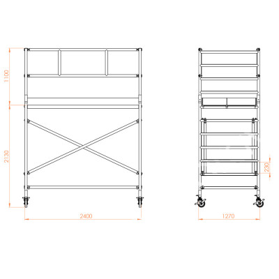 Будкрам купить Тура строительная на колесах алюминиевая PROFESIONAL M-4 3210x1270 Sanpreis Тура строительная на колесах алюминиевая PROFESIONAL M-4 3210x1270 Sanpreis 2