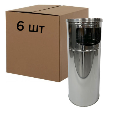 Будкрам купити Урна-попільничка Ø 25 висота 60 см, нержавіюча сталь, упаковка 6 шт Sanpreis