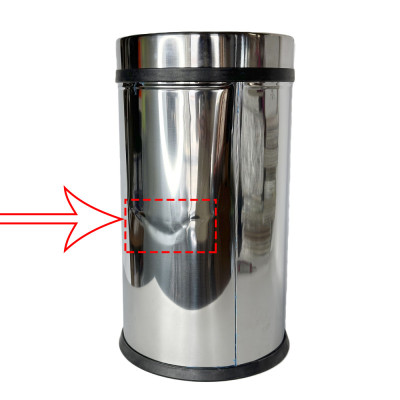 Будкрам купити Відро для сміття 20Л з притискним кільцем, нержавіюча сталь, хром-уцінка VINKS