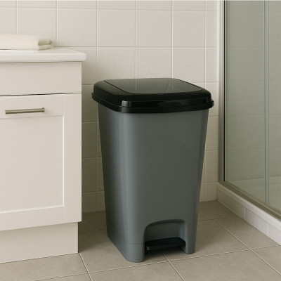 Будкрам купить Пластиковое ведро для мусора с педалью 50Лх4 шт, прямоугольное, серый Sanpreis Пластиковое ведро для мусора с педалью 50Лх4 шт, прямоугольное, серый Sanpreis 5
