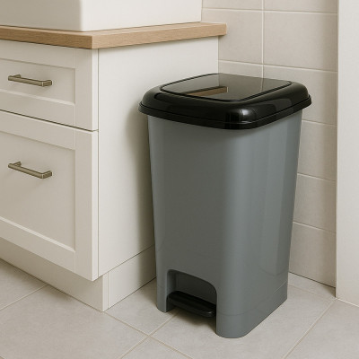 Будкрам купити Відро для сміття з педаллю 30Лx12 шт, прямокутне, пластик, сірий SNMZ Відро для сміття з педаллю 30Лx12 шт, прямокутне, пластик, сірий SNMZ 3