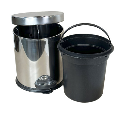 Будкрам купити Відро для сміття з педаллю MICRO 5Л, нержавіюча сталь, хром-УЦІНКА VINKS Відро для сміття з педаллю MICRO 5Л, нержавіюча сталь, хром-УЦІНКА VINKS 4