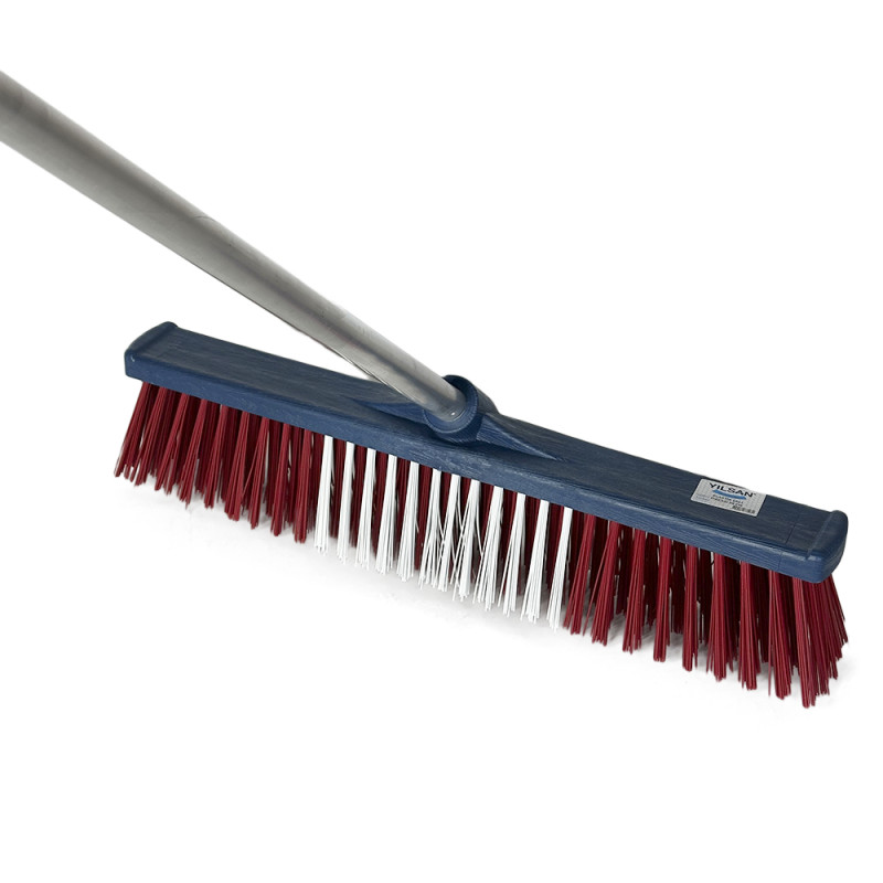 Будкрам купити Щітка вулична 50 см із жорстким ворсом та алюмінієвою ручкою ручкою 130 см Sanpreis