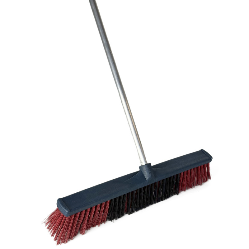 Будкрам купити Щітка з жорстким ворсом вулична 60 см та алюмінієвою ручкою ручкою 130 см Sanpreis