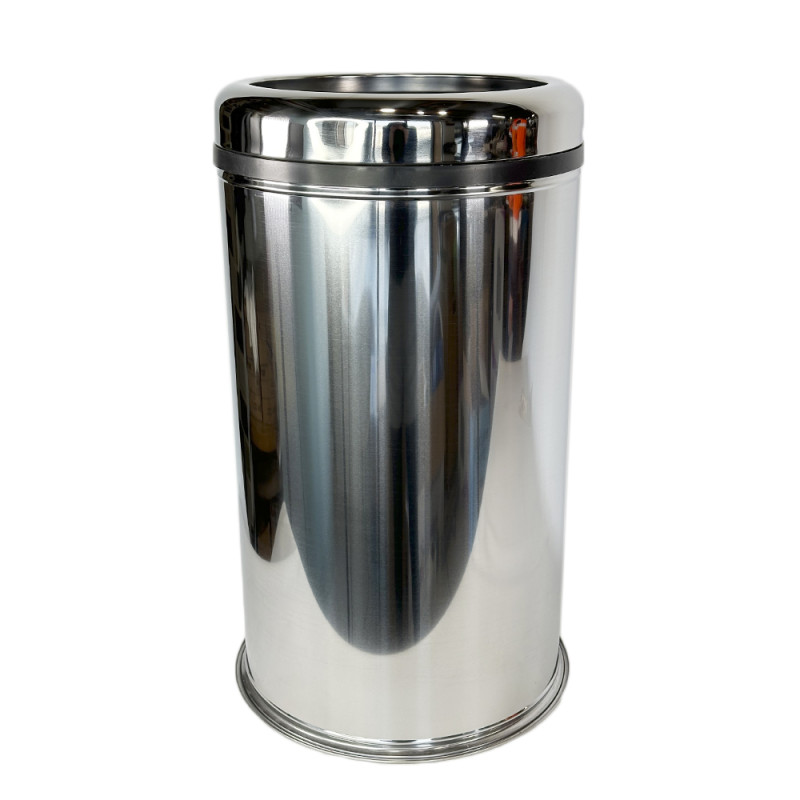 Будкрам купить Мусорное ведро 45 Л с прижимным кольцом, для сортировки отходов, нержавеющая сталь, хром Sanpreis