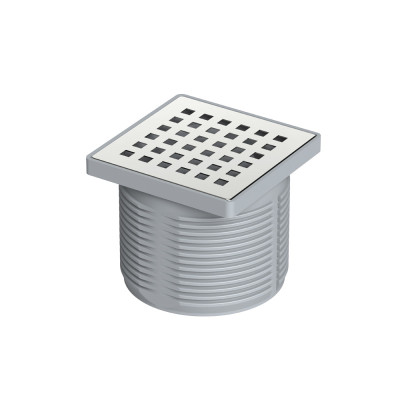 Будкрам купити Надставний елемент для трапу 10х10 см, вертикальний вихід DN100, комбінований затвор, грати з нержавіючої сталі Sanpreis