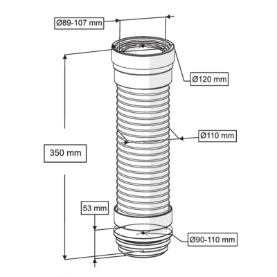 Будкрам купить Соединение для унитаза гофрированное Ø90/100/110х350 мм Sanpreis Соединение для унитаза гофрированное Ø90/100/110х350 мм Sanpreis 2