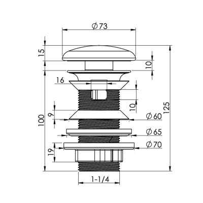 Будкрам купить Донный клапан для раковины Elixir 1-1/4"с системой CLICK-CLACK,керамика, цвет хром Sanpreis Донный клапан для раковины Elixir 1-1/4"с системой CLICK-CLACK,керамика, цвет хром Sanpreis 2