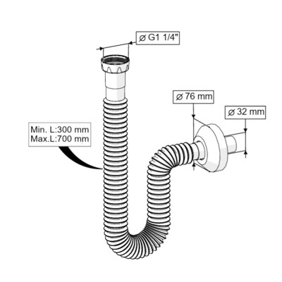 Будкрам купить Сифон с резьбовым соединением G1 1/4" и выходом Ø32, полипропилен, белый Sanpreis Сифон с резьбовым соединением G1 1/4" и выходом Ø32, полипропилен, белый Sanpreis 2