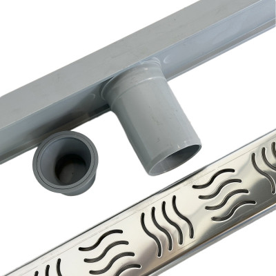 Будкрам купить Душевой трап CLASSIC 60 см, вертикальный, гидрозатвор, решетка волна Sanpreis Душевой трап CLASSIC 60 см, вертикальный, гидрозатвор, решетка волна Sanpreis 2