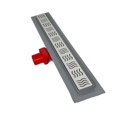 Будкрам купити Трап для душу REVOLVE 60 см з фланцем, s-сифон, горизонтальний, решітка хвиля Sanpreis