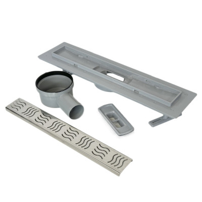 Будкрам купити Трап для душу REVOLVE 40 см з поворотним сифоном, горизонтальний, решітка хвиля Sanpreis Трап для душу REVOLVE 40 см з поворотним сифоном, горизонтальний, решітка хвиля Sanpreis 4