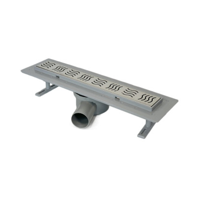 Будкрам купити Трап для душу REVOLVE 40 см з поворотним сифоном, горизонтальний, решітка хвиля Sanpreis Трап для душу REVOLVE 40 см з поворотним сифоном, горизонтальний, решітка хвиля Sanpreis 3