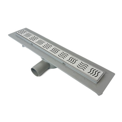 Будкрам купити Трап для душу REVOLVE 40 см з поворотним сифоном, горизонтальний, решітка хвиля Sanpreis