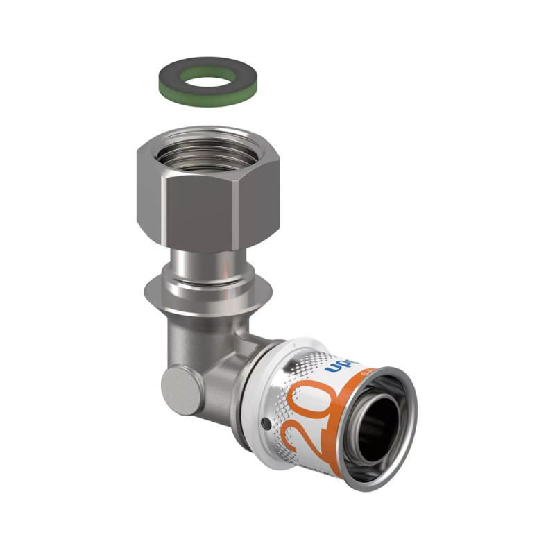 Будкрам купить Пресс-колено с накидной гайкой Ø20-G1/2" Uponor S-Press PLUS Uponor