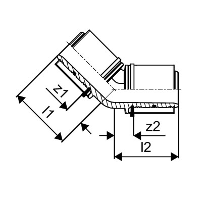 Будкрам купити Прес-фітинг куточків PPSU 45º Ø25х25 Uponor S-Press PLUS Uponor Прес-фітинг куточків PPSU 45º Ø25х25 Uponor S-Press PLUS Uponor 2