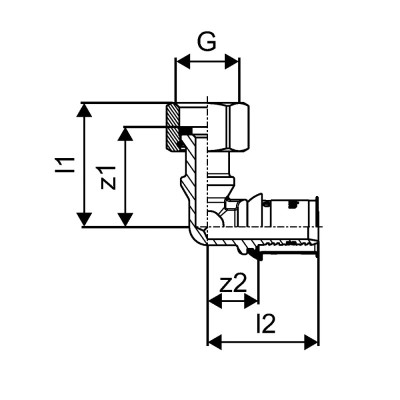 Будкрам купити Прес-коліно з накидною гайкою Ø25-G3/4" Uponor S-Press PLUS Uponor Прес-коліно з накидною гайкою Ø25-G3/4" Uponor S-Press PLUS Uponor 2