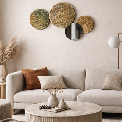 Будкрам купить Набор настенного декора «Магия»  с зеркалом, 4 элемента, МДФ, поталь золото Sanpreis Набор настенного декора «Магия»  с зеркалом, 4 элемента, МДФ, поталь золото Sanpreis 3