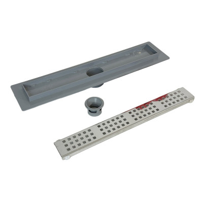 Будкрам купить Душевой трап REVOLVE 40 см с фланцем, вертикальный, решетка квадрат Sanpreis Душевой трап REVOLVE 40 см с фланцем, вертикальный, решетка квадрат Sanpreis 2