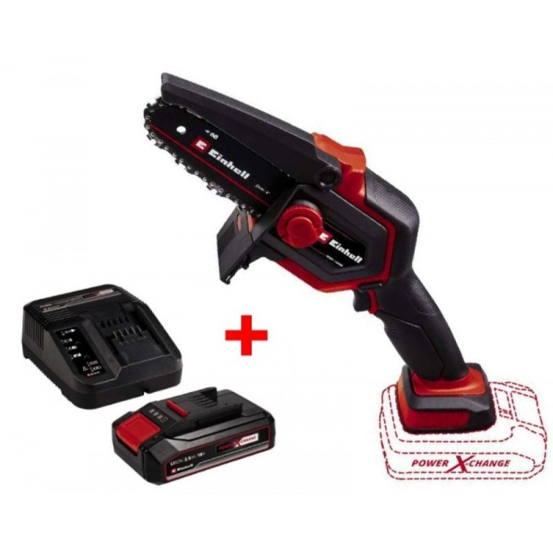 Будкрам купить Пила цепная аккумуляторная Einhell GE-PS 18/15 Li BL Kit, PXC 18В, 1х2.5А·час, бесщеточная, шина 158мм, рез 125мм, 4.8м/с, 1.1кг