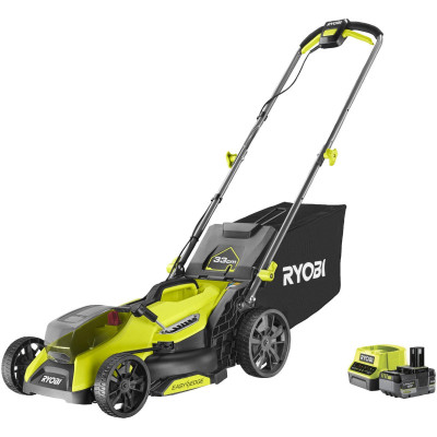 Будкрам купить Газонокосилка аккумуляторная Ryobi ONE+ HP RY18LMX33A-150 18В акб 1х5А·ч 33см 30л 25-90мм 9.3кг