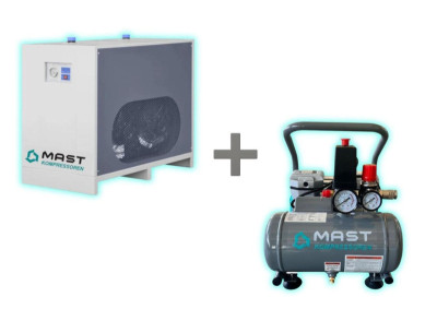 Будкрам купить Осушитель сжатого воздуха Mast SHB-50 (10 бар) + безмасляный поршневой компрессор Mast MOF1390/1100 compact